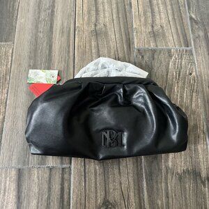 BADGLEY MISCHKA Black Wrapped Frame Clutch Logo Crossbody Bag Black  (109)